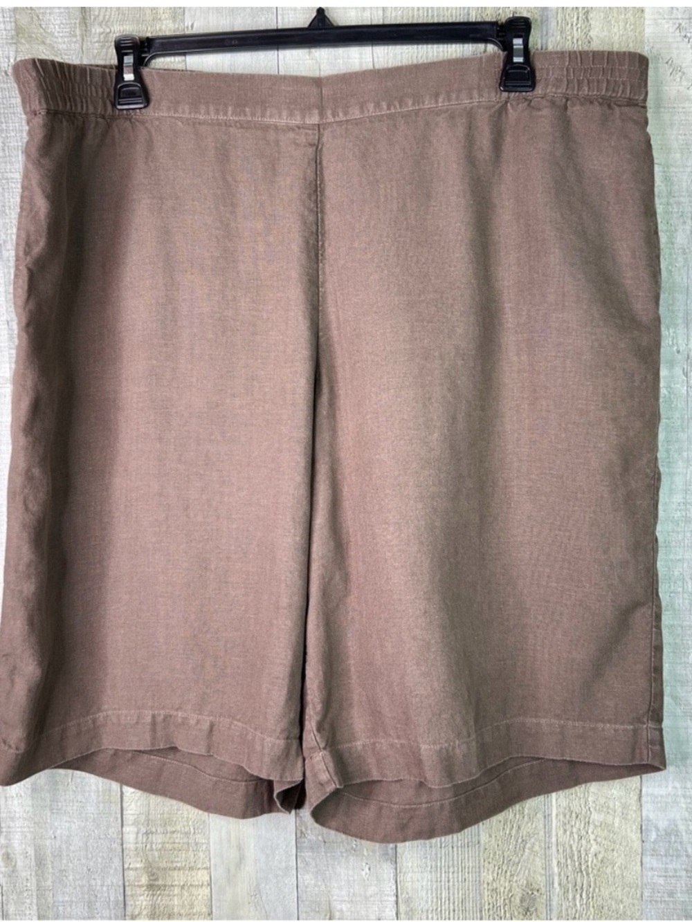 J. Jill 2X Pull On 100% Linen Bermuda Length Shorts W/Front Pockets